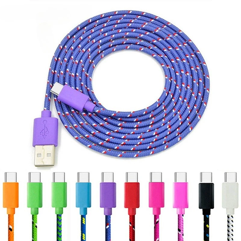 2A Schnellladung USB C Kabel Nylon geflochtenes Datenladekabel für Samsung S23 Huawei P60 Xiaomi 13 Telefon Ladekabel Typ C