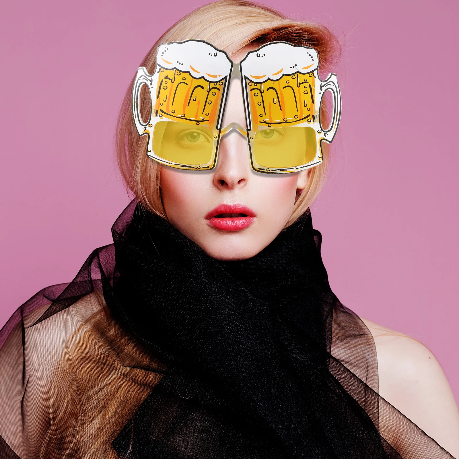

2Pcs Beer Mug Glasses Transparent Small Plastic Party Eyeglasses Oktoberfest Props Photo Accessories Festivals