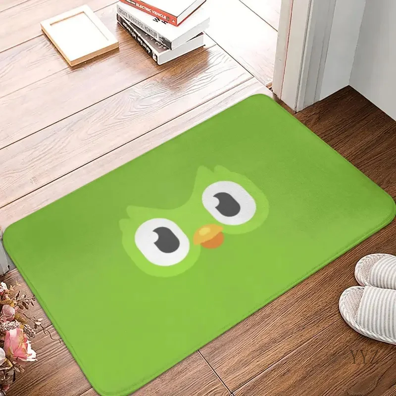 Duolingo Owl Duo 2 Doormat Rug Carpet Matte Footpad Polyester Non-slip Antiwear Entrance Kitchen Bedroom Balcony Toilet