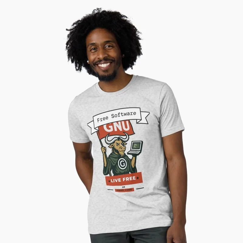 GNU the Liberator – Free Software Forever Graphic T‑Shirt for Programmer Software Engineers Geek IT Developer Fan Gift Tees