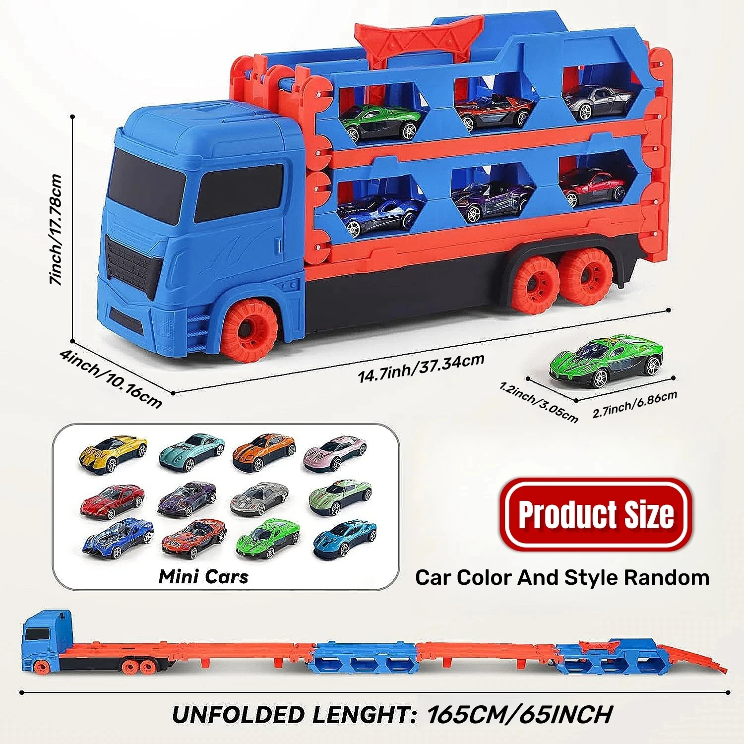 Kids Truck Transporter Ejection Car Folding Track Racing Alloy Vehicle Competitive Games Storage Boy Toy Children Novel Gift