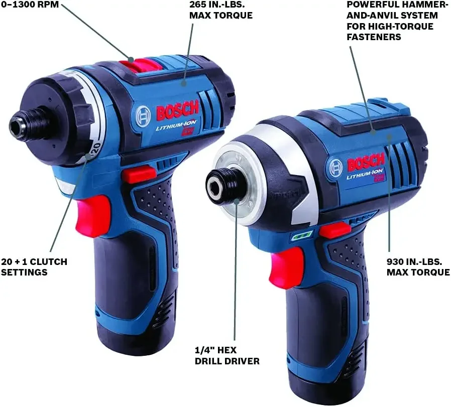 12V Max Cordless 2-Tool Combo Kit with Two-Speed Pocket Driver, Impact Driver and (2) 2 Ah Batteries (CLPK27-120)