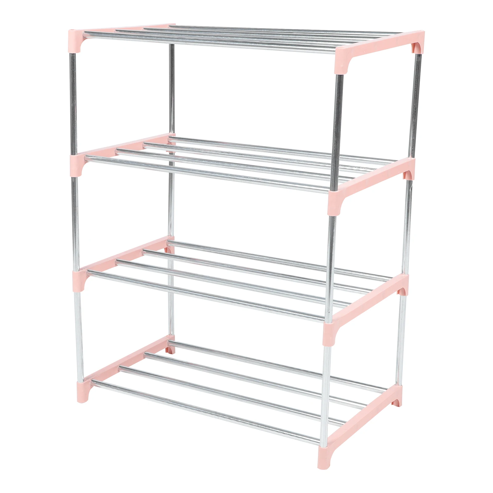 

Four-layer Shoe Rack Stackable Space-saving Holder Shelfs Storage Organizer Metal Pp