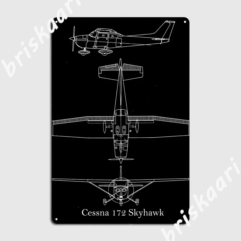 Cessna 172 Skyhawk Metal Sign Painting Décor Club Bar Vintage Cinema Living Room Cessna 172 Air Plane Tin sign Poster