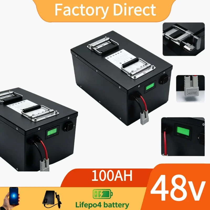 48V Smart LiFePO4 Power Module 100Ah, Bluetooth‑Enabled BMS Battery Pack, Inverter‑Compatible Deep Cycle Storage for Solar Backu