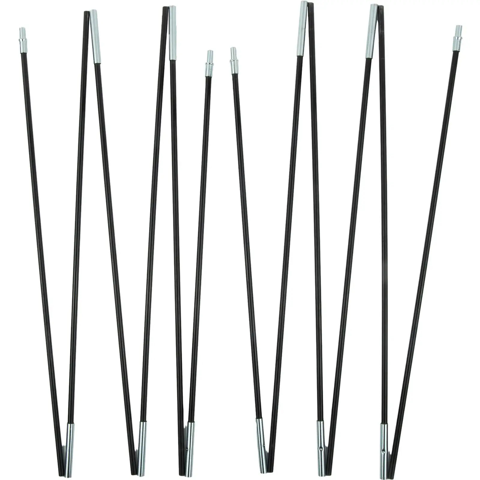 Fiberglass Rod Set for Tent and Awning Structures with 11 Interlocking Segments and Lightweight Collapsible Factor