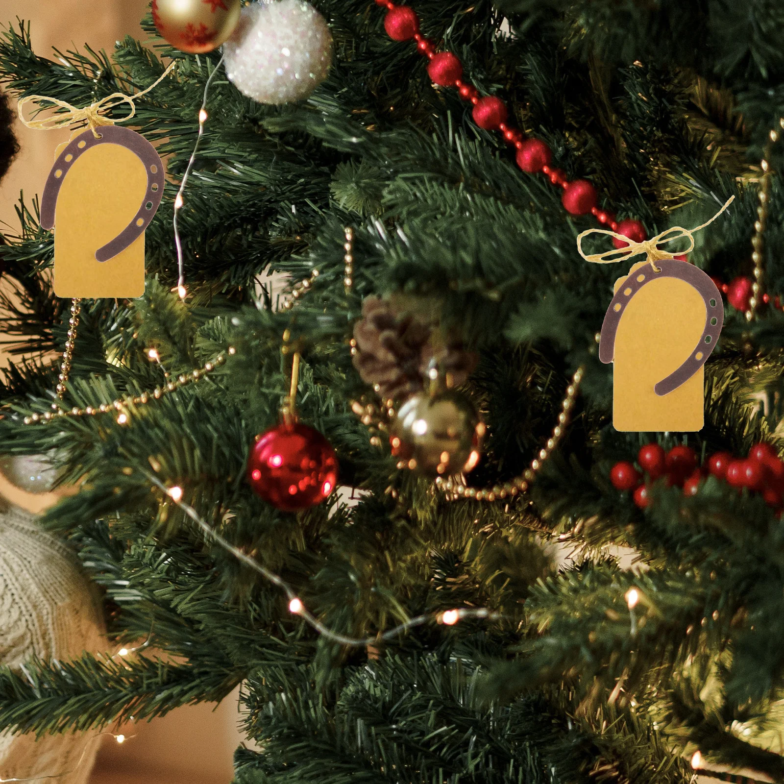 

6Pcs Cast Iron Metal Horseshoe Ornaments Vintage Rustic Style Christmas Tree Hanging Charms Lucky Home Wall Decoration