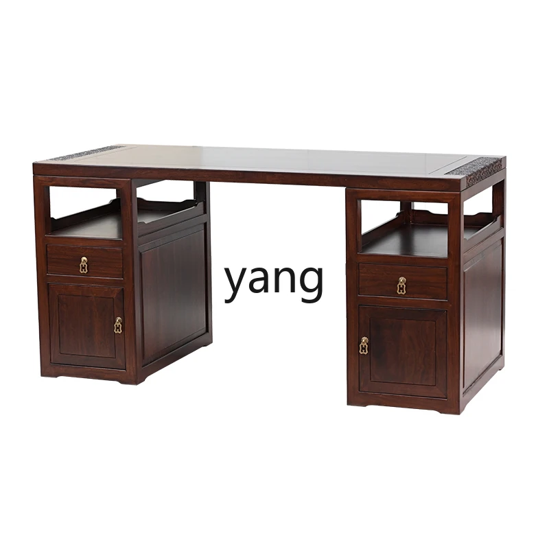 

TGF Chinese desk all solid wood home office antique simple calligraphy table log picture case