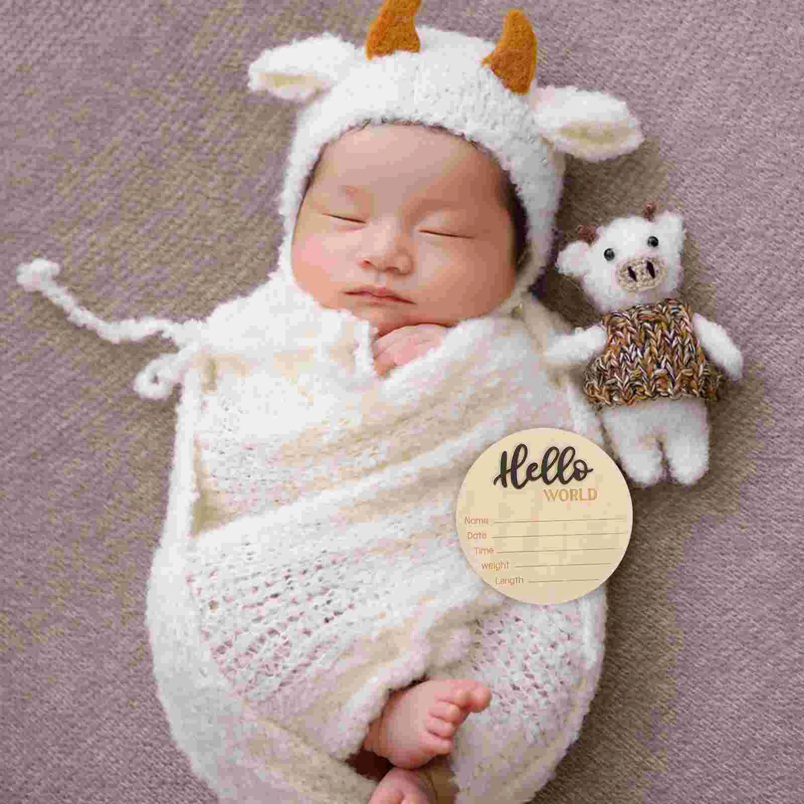 Emblems Baby Birth Sign Card Announcement Name For Newborn Craft Pendant Photography Prop Infant Hospital Baby Shower Board