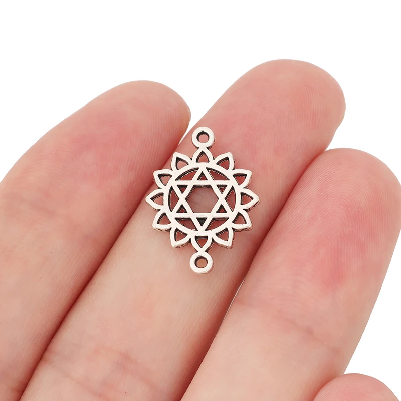 20 x Tibetan Silver Double Sided Star of David Connectors Charms Pendants for DIY Handmade Jewelry Making Findings Accessories