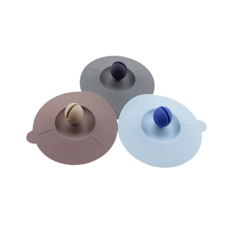 10cm food grade Leak Proof Sealed Lids Cap Dustproof Suction Cover Tea Coffee Lid silicone cup cover anti-overflow