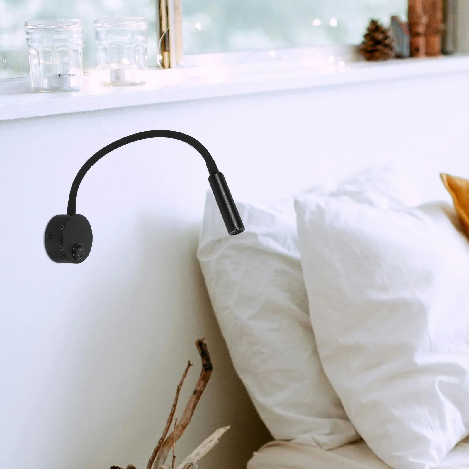 

2Pcs Bedside Lamp Flexible Gooseneck Wall Mounted Reading Lamp LED Work Light Wall Mounted Bedroom Desk Night Light