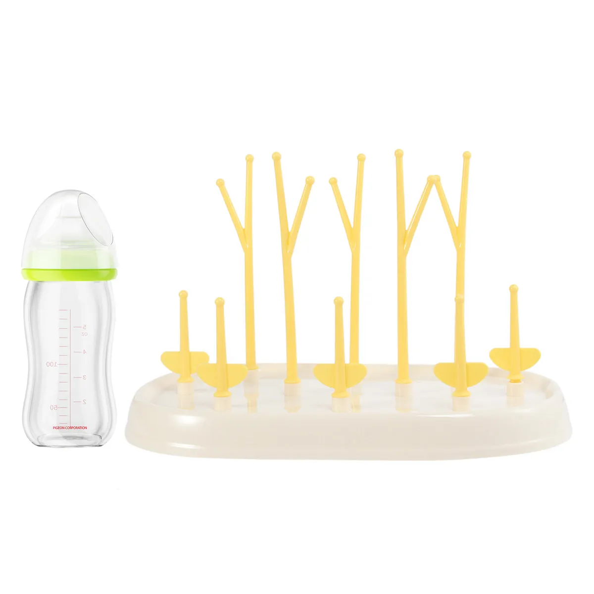 

Сушилка для детских бутылочек в форме дерева, розовая, со съемными прищепками, гибкими ветвями, поддоном для слива воды, органайзер-держатель для детских бутылочек, компактная