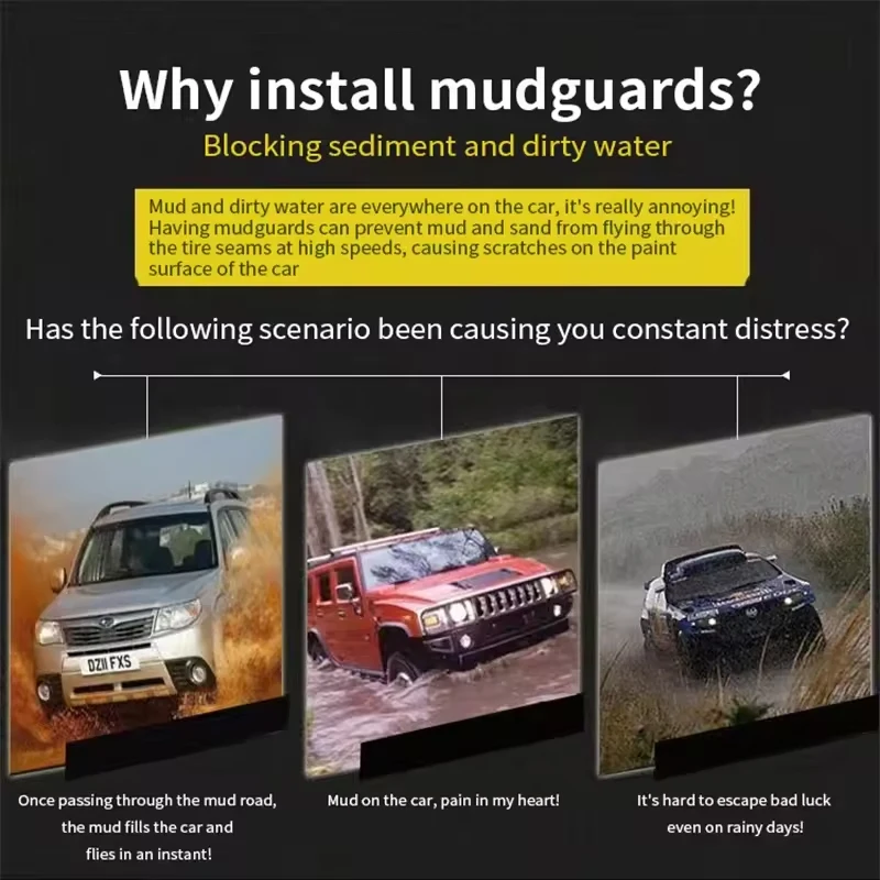 واقيات الطين لسيارة Toyota Tacoma N400 منذ 2024 2025 Gen Fender Mud Flaps Splash Guards
