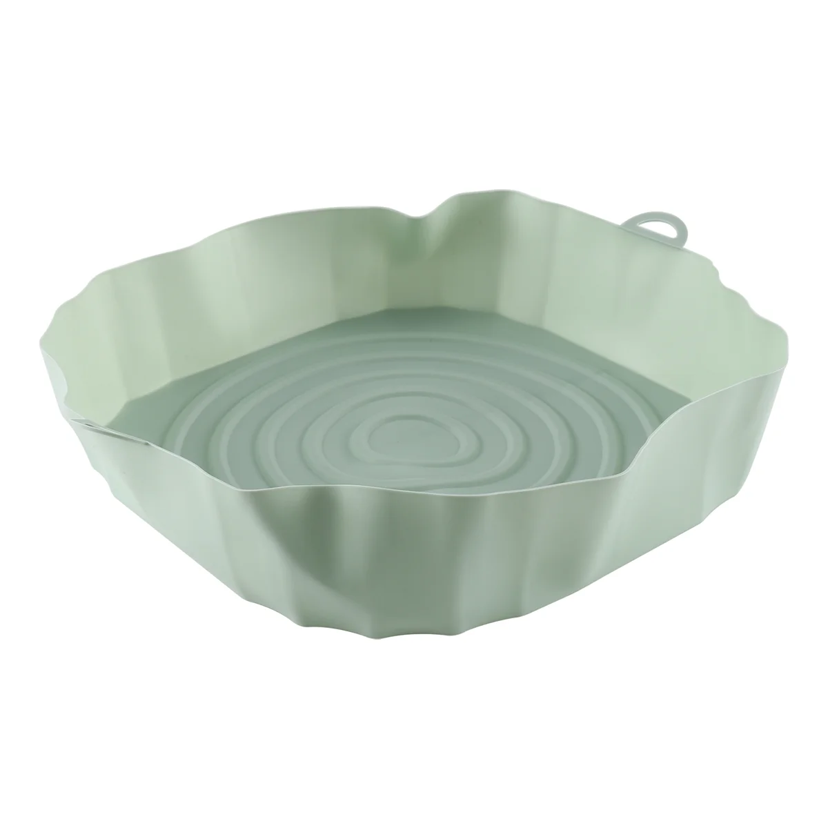 แผ่นรองหม้อทอดไร้น้ำมันขนาด20ซม. สำหรับอบในเตาถาดไก่ทอดหม้อซิลิโคนลมสำหรับเปลี่ยนทรงกลมสีเขียวกะทะย่าง