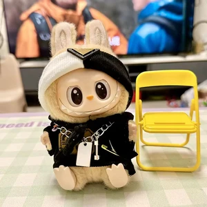 17cm Labubu v1 V2 Idol Dolls Clothesかわいいフーディーミニ人形在庫パーティー衣装衣服kpop exo diyギフト 12ベストセールスドールパーカー-11