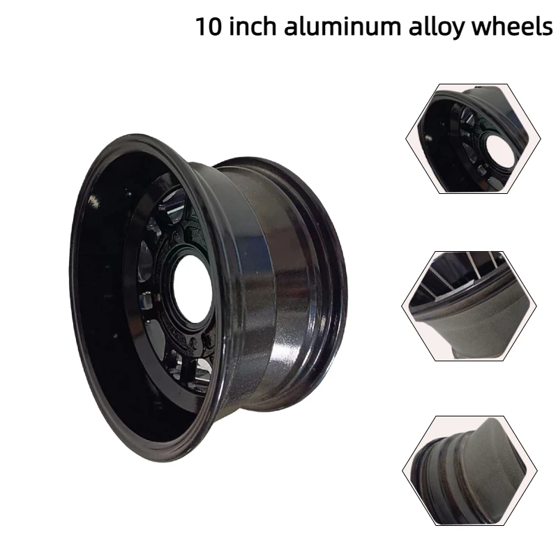Heavy-Duty 10-inch Aluminum Alloy Wheels Set: Front/Rear for ATV, Go-Karts, 4-Wheelers | Matches Tires 22/20X10-10 & 23/21X7-10