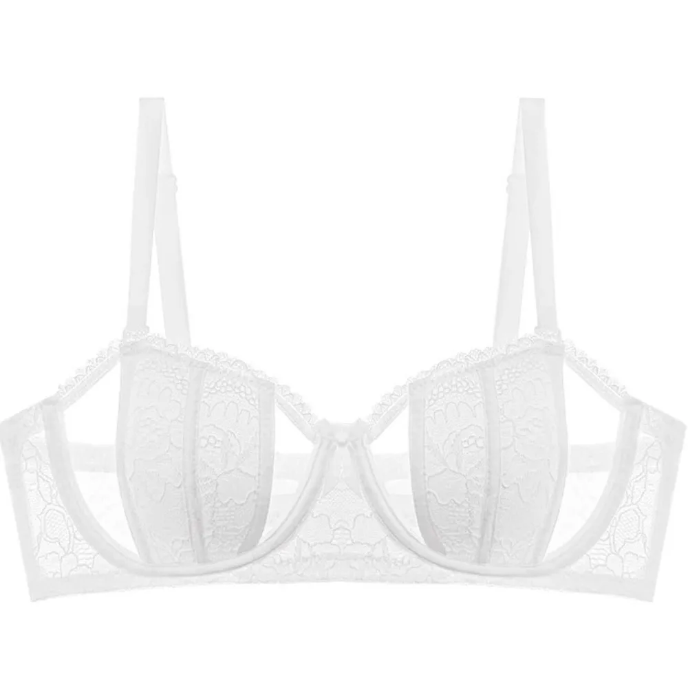 BANERDANNI Women Minimizer Bra Set S-XL Thin Lace Soft Underwire Anti‑Sagging Removable Straps Sexy Lingerie Brassiere Underwear