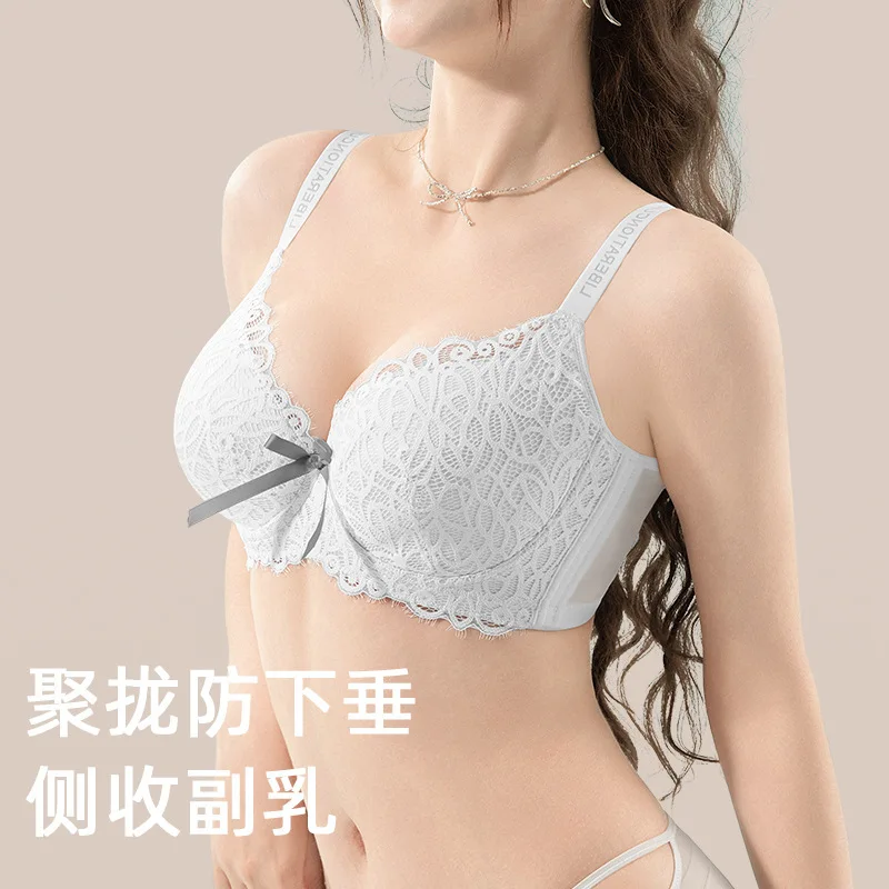 

Женское нижнее белье больших размеров для пухлых фигурок, минимающий большой бюст, сексуальный бюстгальтер с регулировкой груди с подтяжкой и сборками по бокам