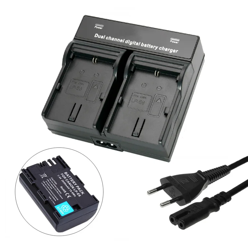 LP-E6 LP E6 LPE6  Battery Dual Charger For Canon EOS 5DS 5D Mark II Mark III 6D 7D 60D 60Da 70D 80D DSLR EOS 5DSR Digital Camera