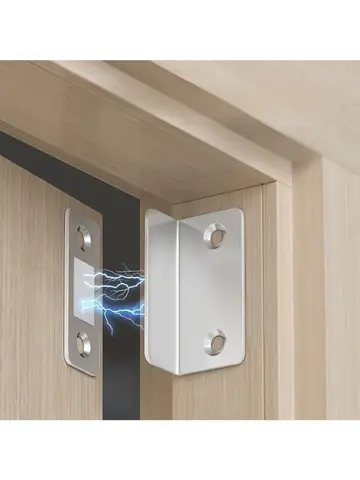 1pair Magnetic Door Catch Latch-Invisible Strong Adhesion, Drill-Free Mount, Seamless Release- Ideal for Cabinets, Sliding Doors