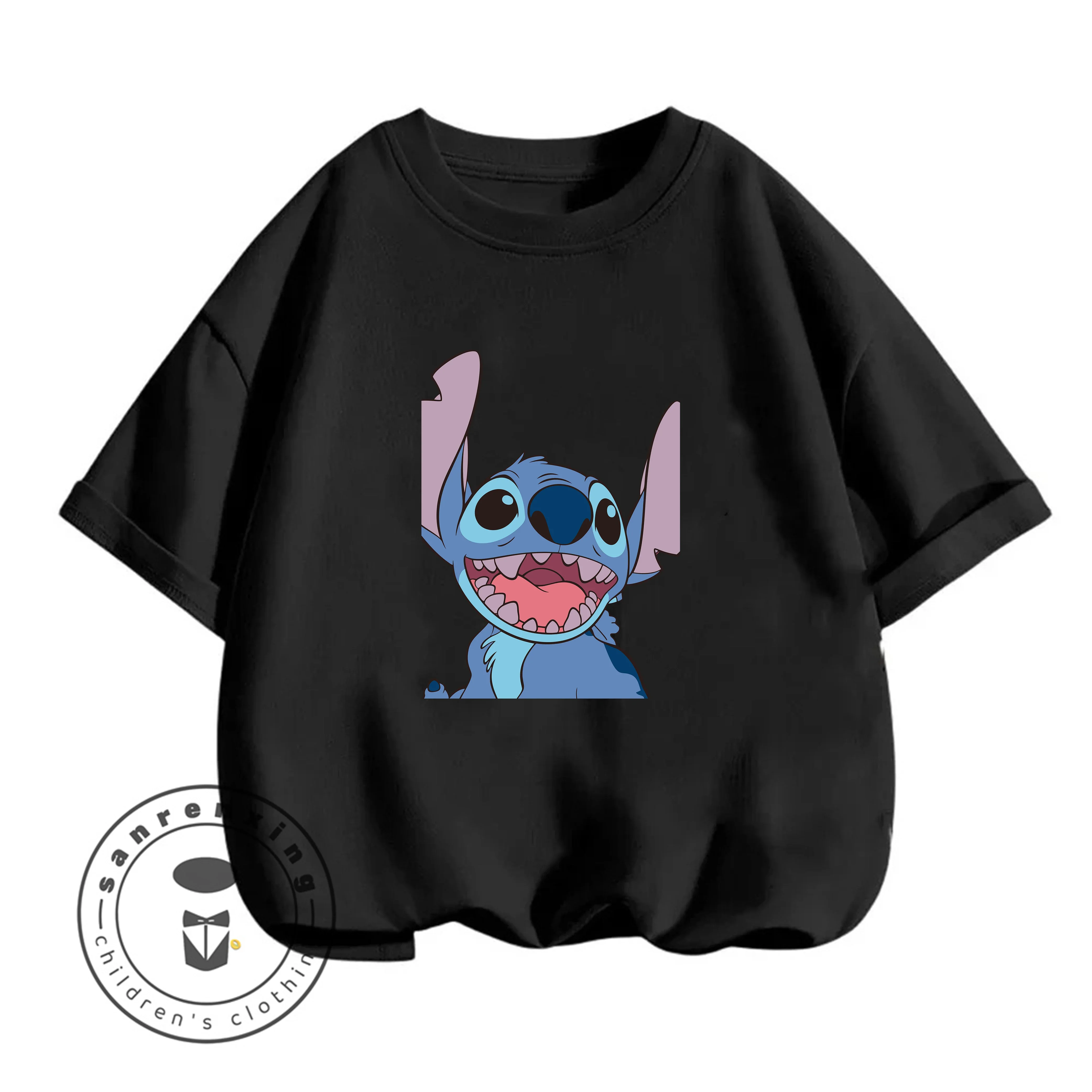 

Новая футболка с коротким рукавом 2D Stitch Alien для детей, летняя повседневная, хит продаж, для мальчиков и девочек-подростков, мультяшная одежда 2026