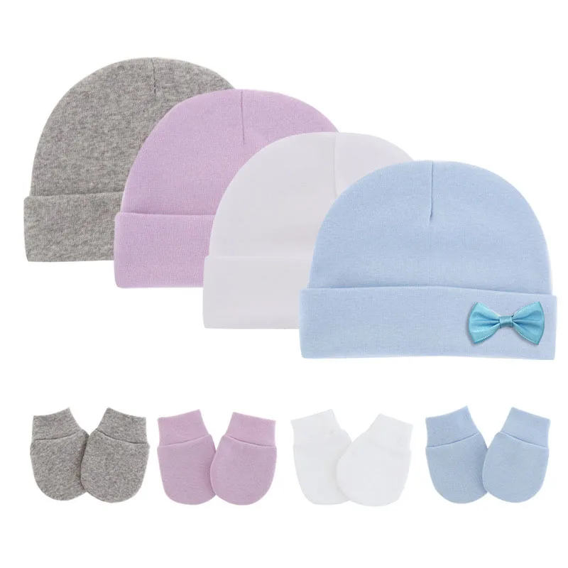 New Born Baby Hat Birth Hat Baby Beanie Toddler Hat Glove Set Newborn Accessories