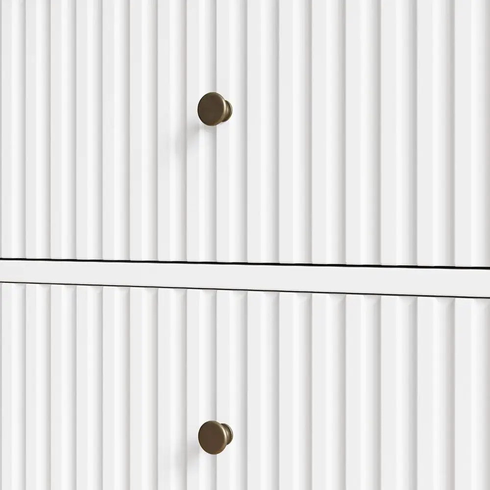 خزانة مزدوجة معاصرة ذات 6 أدراج مع خزانة تخزين خشبية بيضاء مع إغلاق ناعم لغرفة النوم وغرفة المعيشة والممر