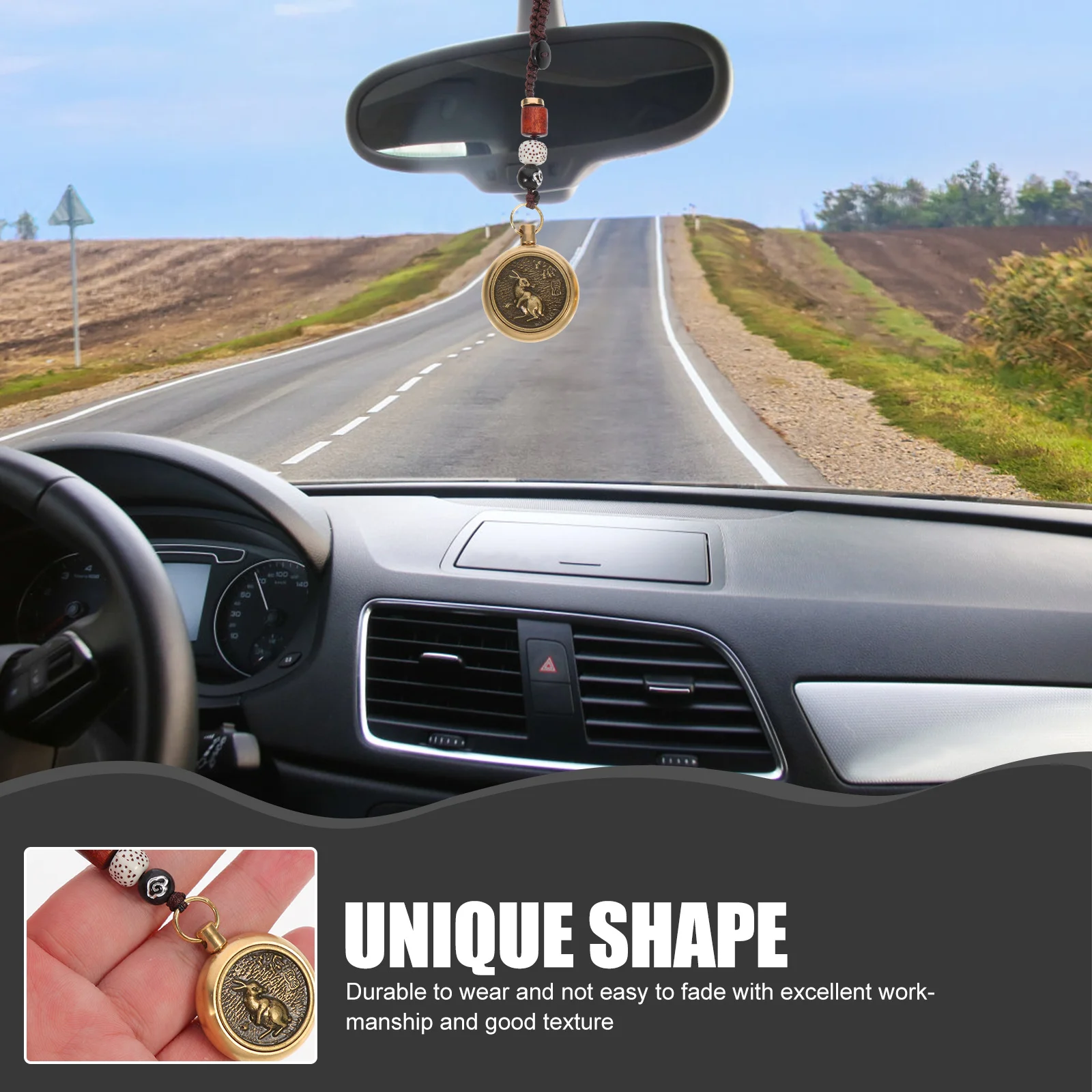 

2Pcs Exquisite Rabbit Zodiac Copper Coin Pendant Retro Hanging Ornament for Backpack Handbag Keychain Jewelry Gift