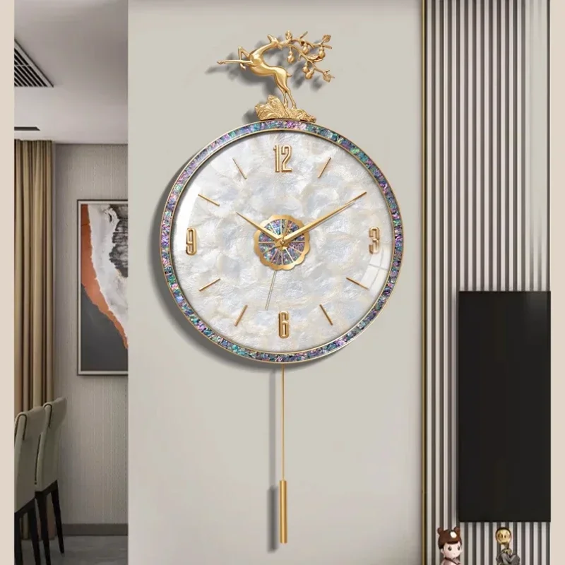 European Creative Wall Clock High End Modern Hands Metal Minimalist Wall Clock Light Luxury Design Digit Reloj De Pared Clocks