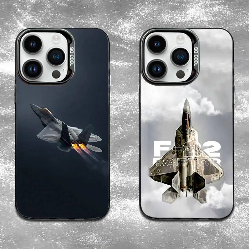 

Fighter Plane Poster F-22 raptor Phone Case For iPhone 16,15,14,13,12,11,Mini,Pro,E,MAX Black Candy Matte Shockproof Cover