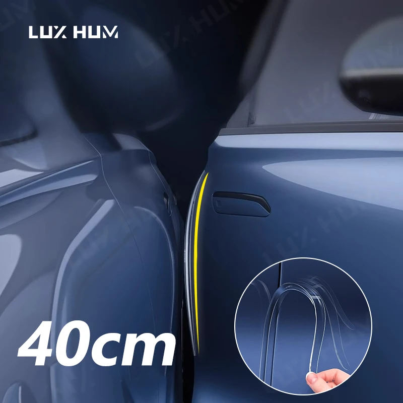 2pcs 40cm Car Door Edge Protector Transparent Anti-collision Strip Universal Bumper Guard Anti-scratch Invisible Protection