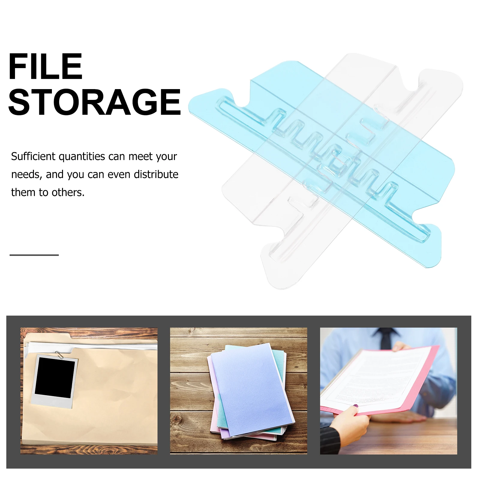 20Pcs Label Index Tabs Clear File Folder Classification Labels Lightweight Portable Document Organizer for Office Use Small