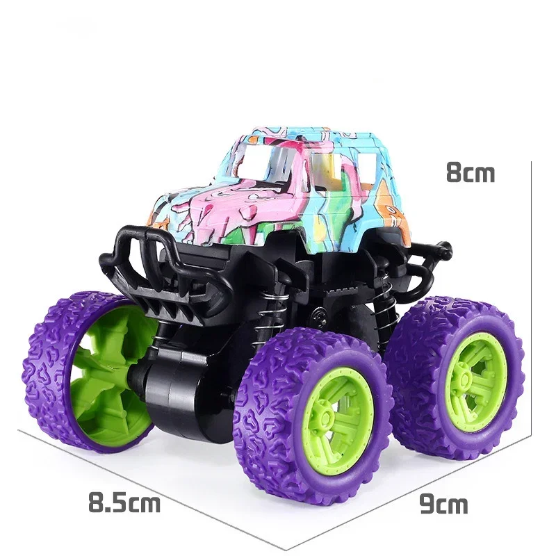 Toys Car Four-wheel Drive Off-road Vehicle Stunt Dump Cars Double-Side Inertia Car Boy Toy Car Pull Back Kids Gift Wholesale