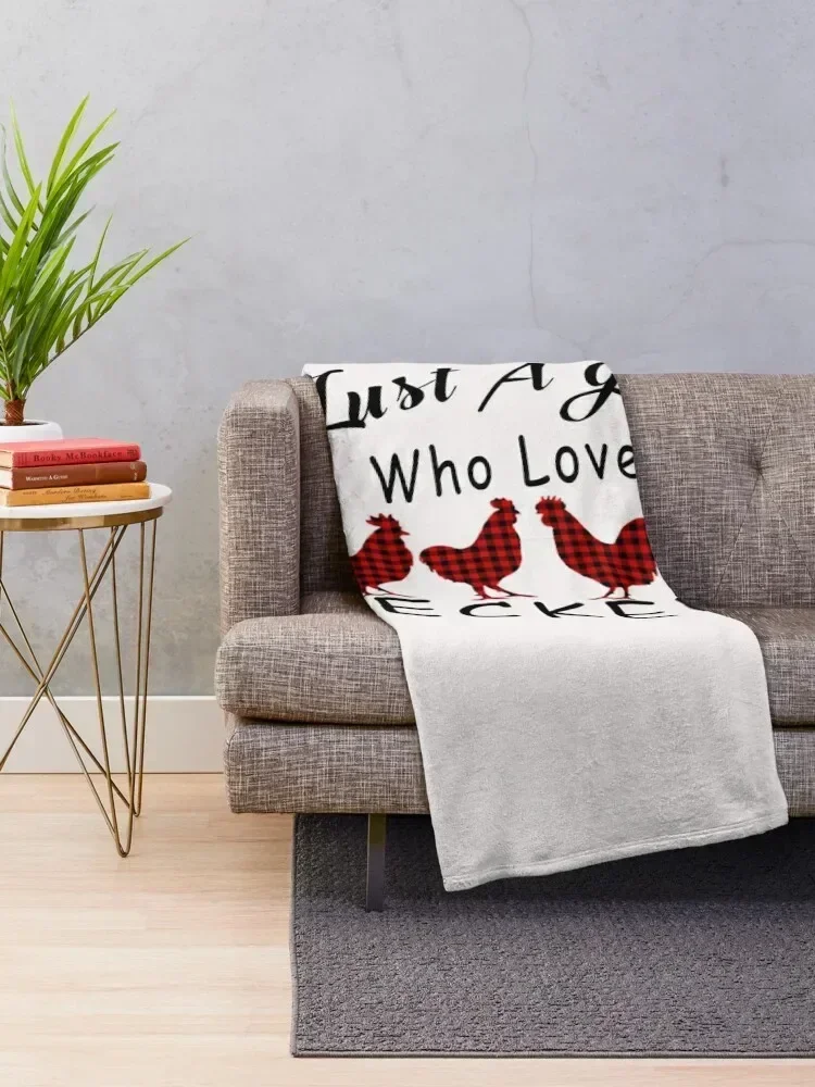 Just A Girl Who Loves Peckers Chicken Gift For Peckers Lovers Throw Blanket Luxury St Plush Thins Sleeping Bag Blankets