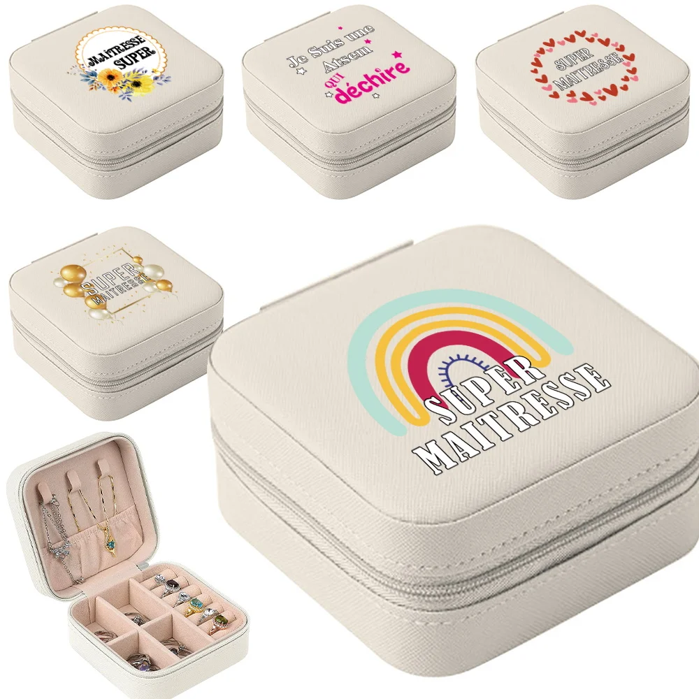 

Коробка для хранения украшений, дорожный органайзер, футляр для деликатных украшений, органайзер для серег и колец, дисплей для ювелирных изделий, узор Maitresse