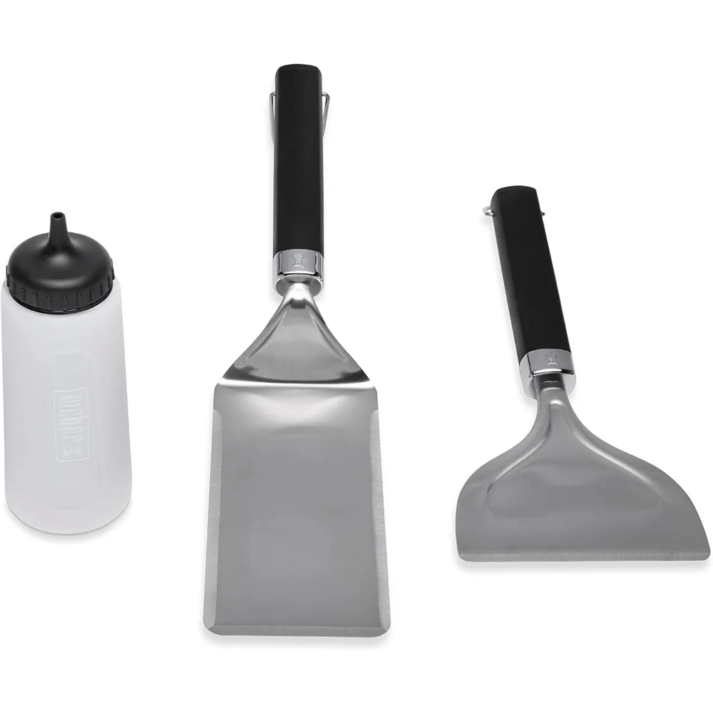 

3-Piece Griddle Tool Set for Pancakes, Burgers & More - Durable Stainless Steel
