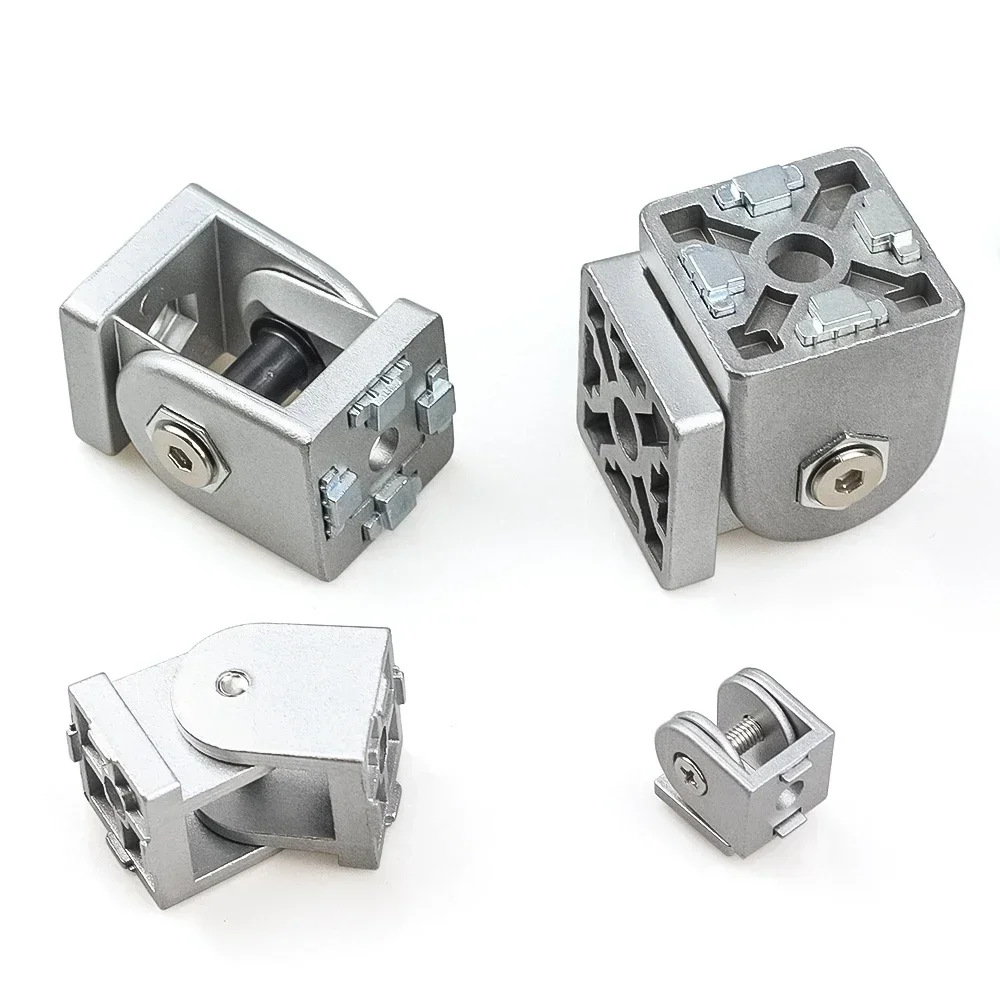 2 Stuks Flexibele Scharnier Pivot Joint 2020 3030 4040 Gegoten Aluminium Fitting Haakse Connector Voor V-Slot T-Slot Aluminium Profielen