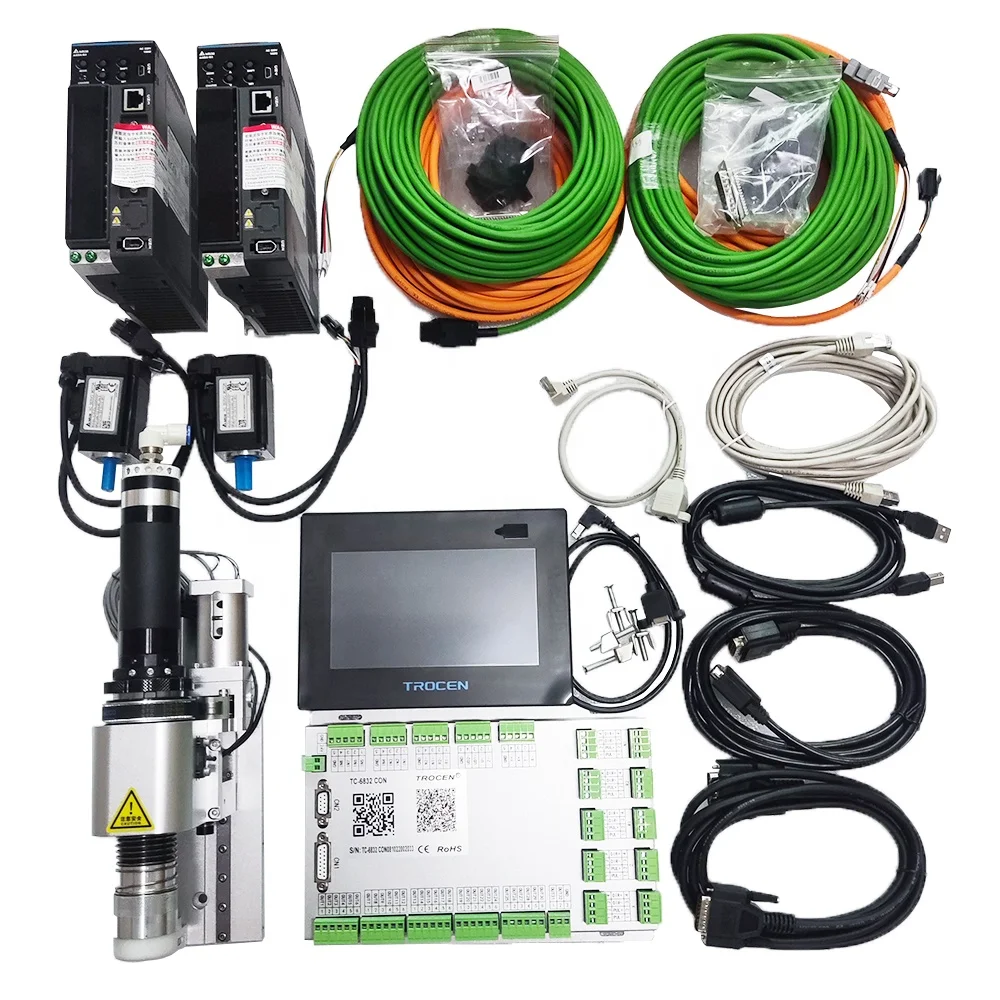 New POT Pneumatic Oscillating Tangential Knife Tool Holder 8-Axis 7-inch Touch Screen 100W Servo Motor Set CNC Digital Cutting