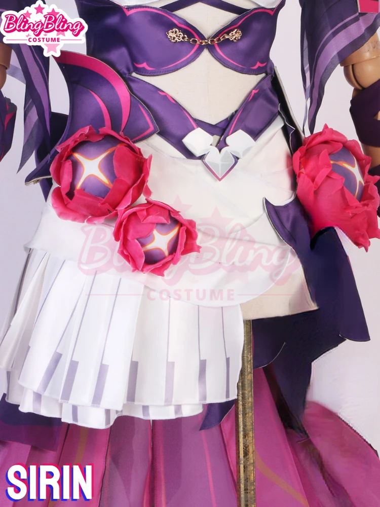 Spiel Honkai Impact 3 Magic Girl Cosplay Sirin Kostüm Sirin Cosplay Kostüm Halloween Kleid und Sirin Cosplay Perücke