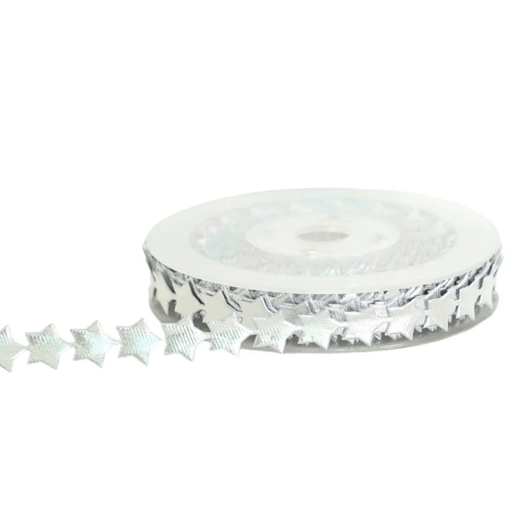 Sztuczna gwiazda, dekoracyjna wstążka, 10 metrów, skóra PU, ozdoby do zawieszenia na choinkę, srebrna, złota.
