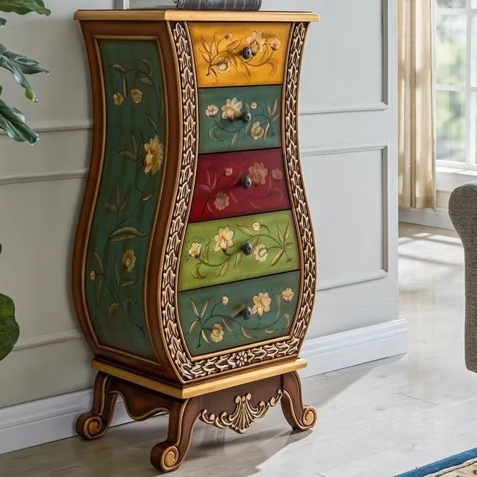 103X50X35CM hot-selling European-style drawer cabinet painted storage cabinet completed assembly