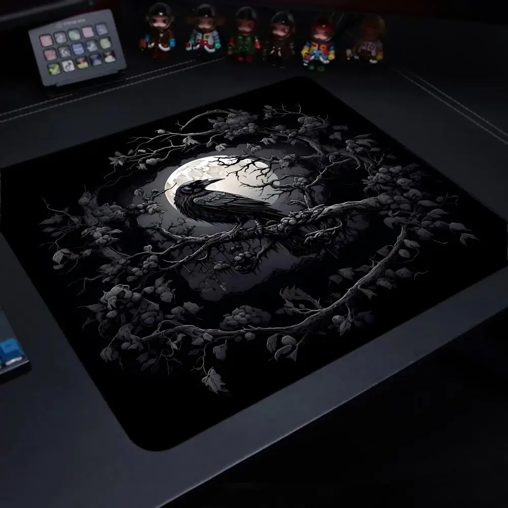 الغراب والجمجمة ماوس الوسادة 45x40 سنتيمتر ألعاب مكتب حصيرة مربع الألعاب مكتب الملحقات البساط ماوس الكمبيوتر المطاط لوحة المفاتيح الجدول الحصير