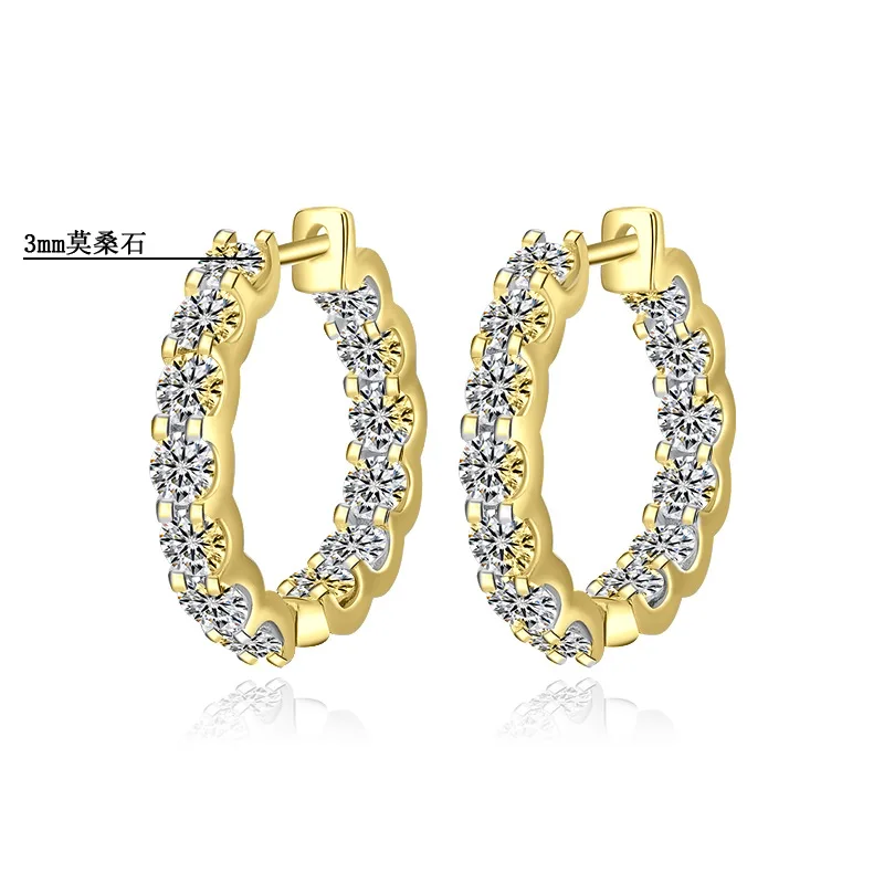 2.6 Carat Real Full Moissanite Diamond Stud Earrings Stunning 100% s925 Sterling Silver All Moissanite Ear Stud Fine Jewelry GRA