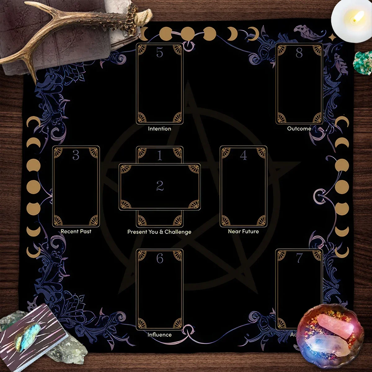 50/75/110/137cm Tarot mat Divination Tarot Cards Table Cloth Love Career Oracle Card Reading Altar Cloth Witchy Table Cover
