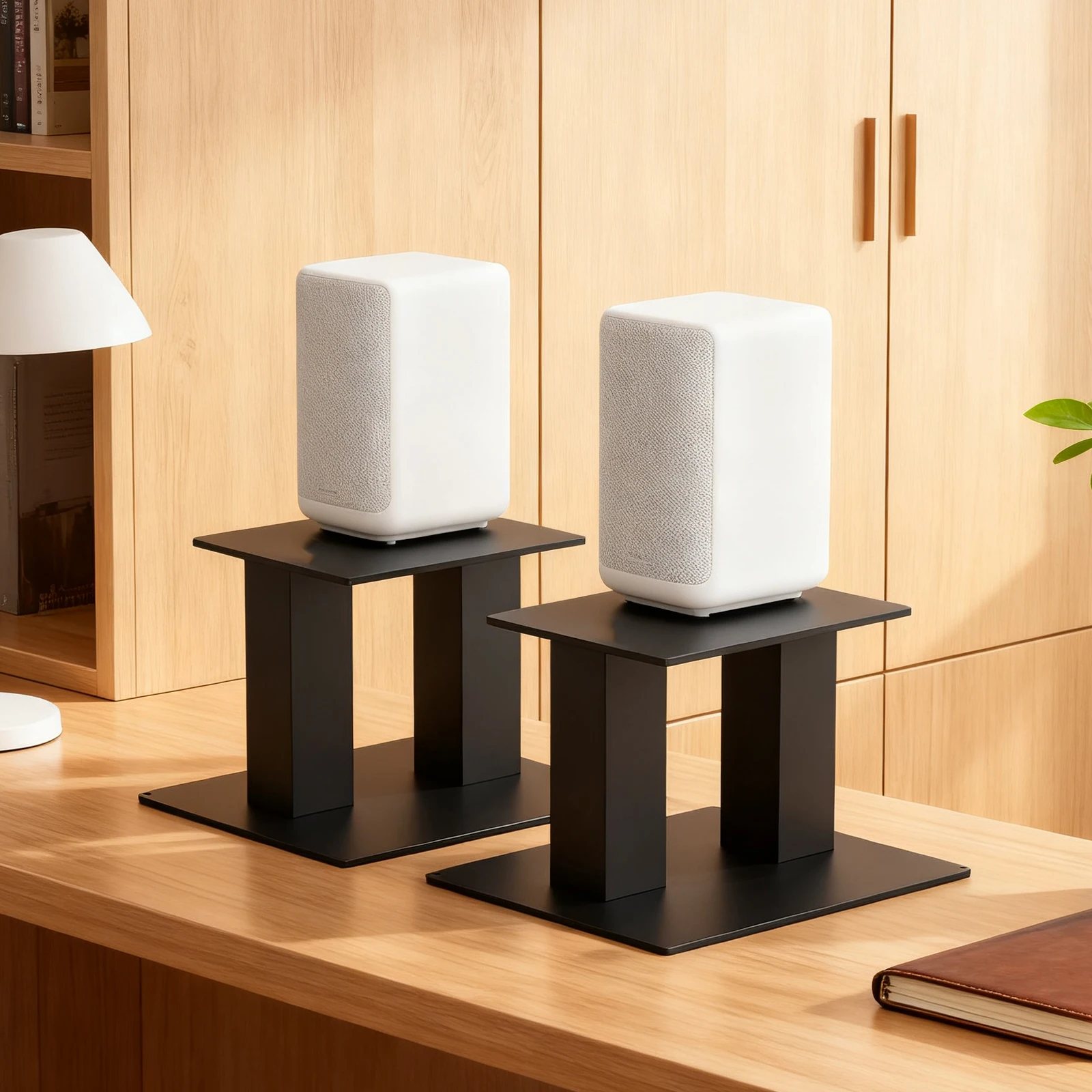 

1 Pair Desktop Speaker Stands Up To 25Lb Bookshelf Speaker Stand Universal Metal Speaker Stands for Computer Bookshelf