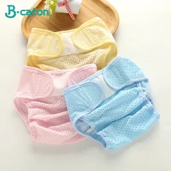 B caton-Couche réutilisable pour bébé, culotte grill pour enfants, pantalon d'entraînement pour enfant, réglable, lavable, respirant, écologique