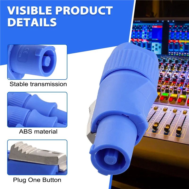 30Pcs 3 PIN Male Powercon Connector Signal Input Jack For  Light Stage Light Power Input-Y47A