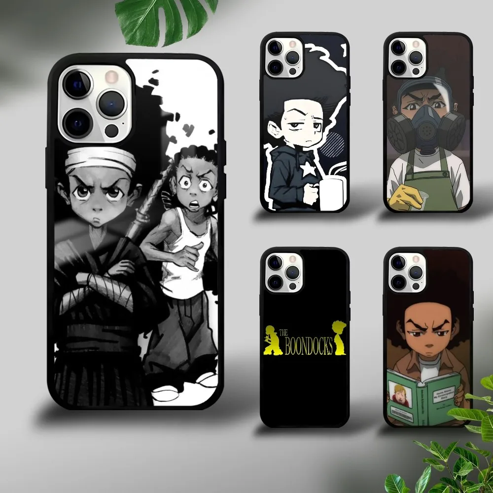 

A-Boondocks Retro Anime Phone Case For iPhone 16 15 14 13 12 11 Pro Xs Max Mini Plus Celulares Hard Funda