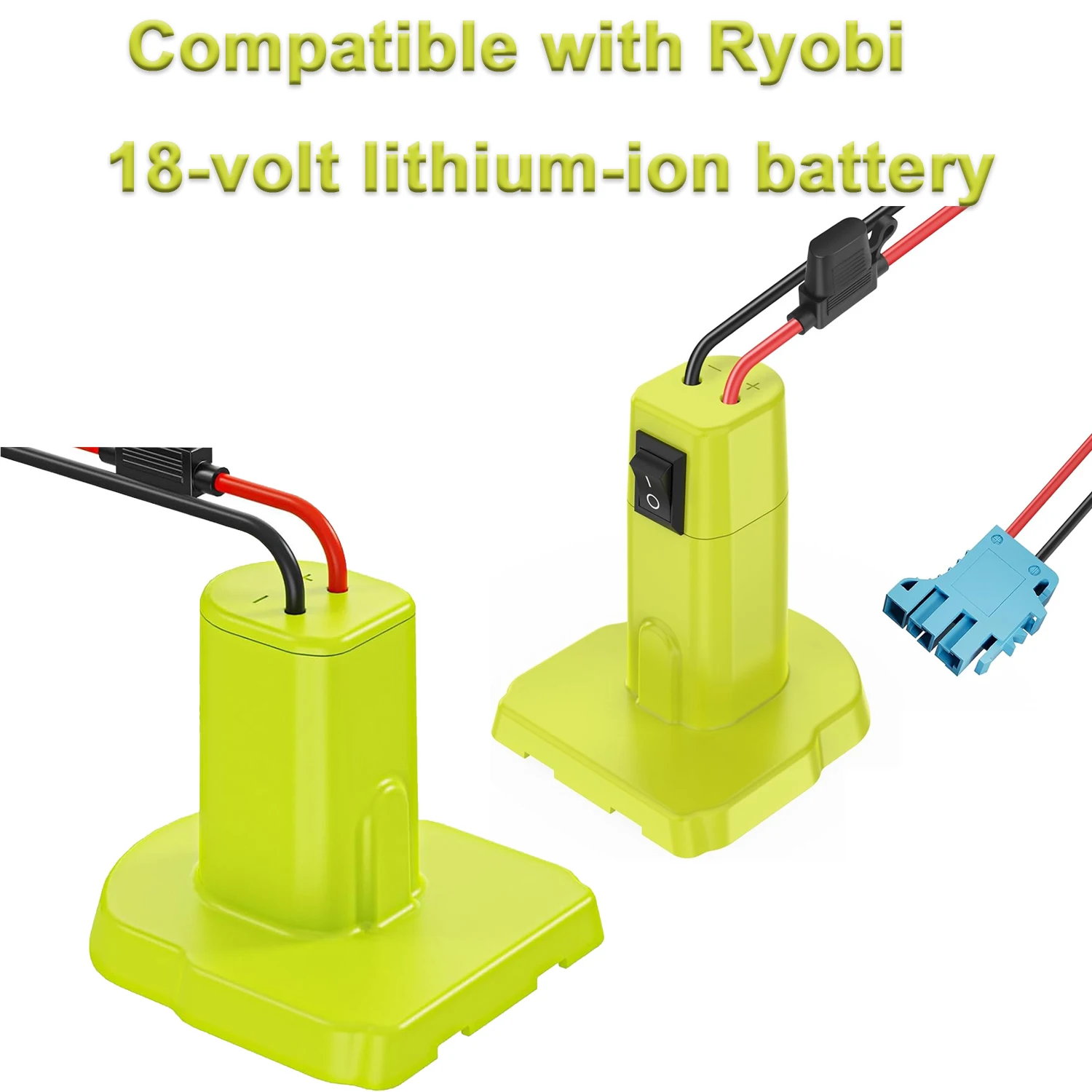 

Power Wheels Battery Adapter Converter for Ryobi 18V Battery 12AWG Wire Harness Connector, for DIY Rc Car Toys Ride On Truck